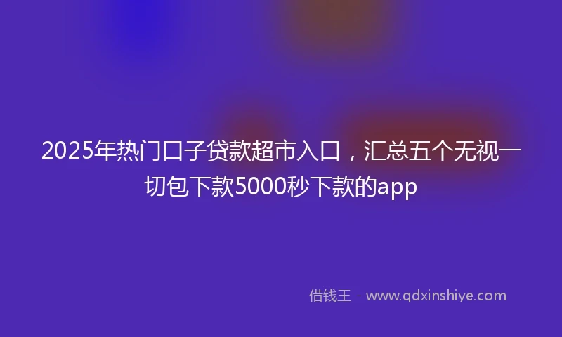 2025年热门口子贷款超市入口，汇总五个无视一切包下款5000秒下款的app