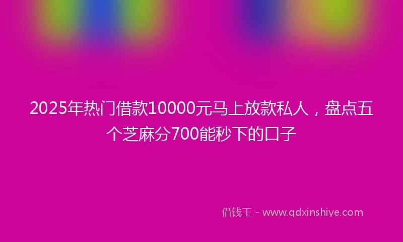 2025年热门借款10000元马上放款私人，盘点五个芝麻分700能秒下的口子