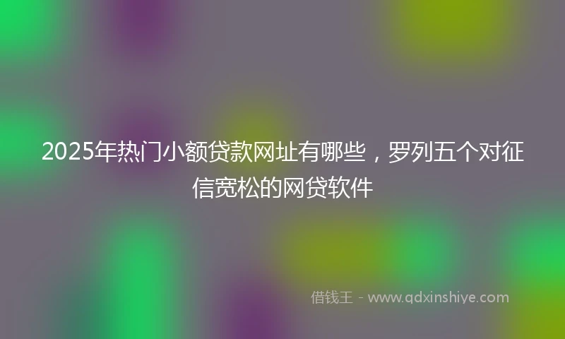 2025年热门小额贷款网址有哪些，罗列五个对征信宽松的网贷软件
