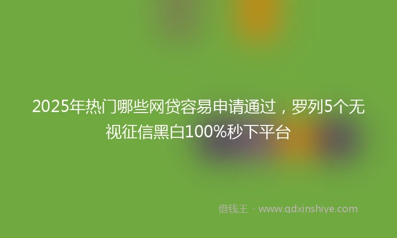 2025年热门哪些网贷容易申请通过，罗列5个无视征信黑白100%秒下平台