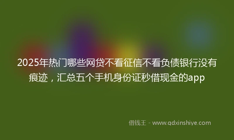 2025年热门哪些网贷不看征信不看负债银行没有痕迹，汇总五个手机身份证秒借现金的app