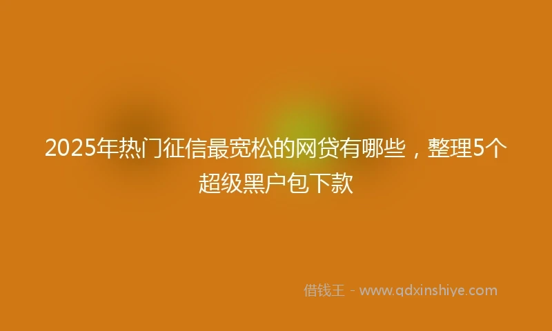 2025年热门征信最宽松的网贷有哪些，整理5个超级黑户包下款