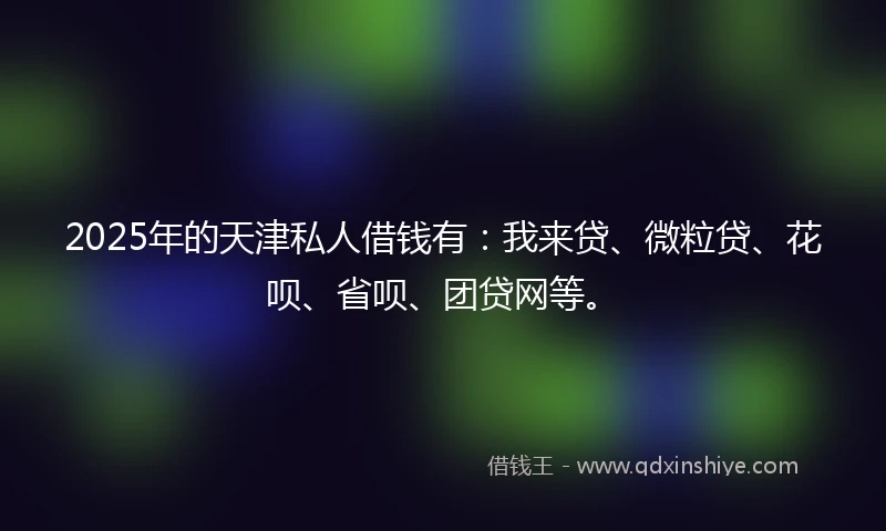 2025年的天津私人借钱有：我来贷、微粒贷、花呗、省呗、团贷网等。