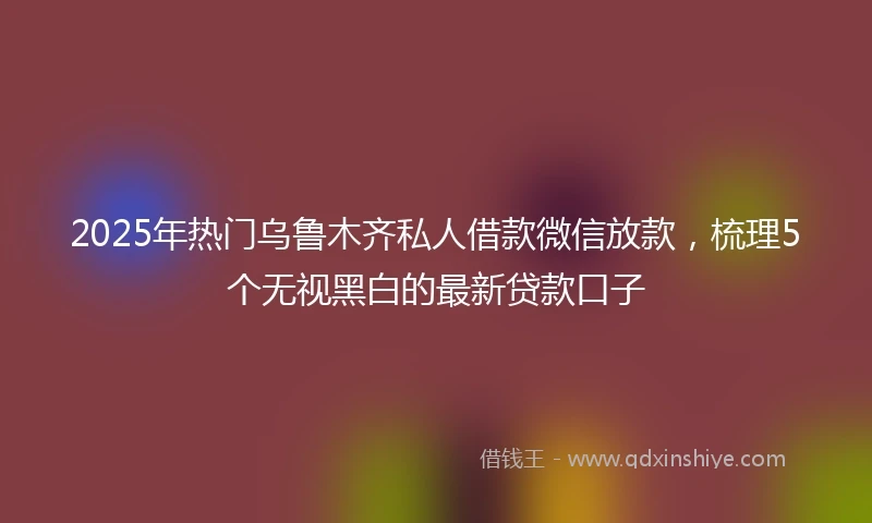 2025年热门乌鲁木齐私人借款微信放款，梳理5个无视黑白的最新贷款口子