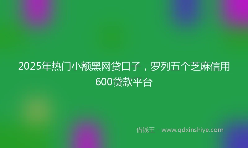 2025年热门小额黑网贷口子，罗列五个芝麻信用600贷款平台