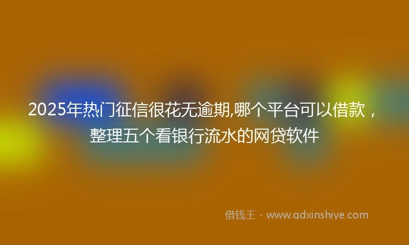 2025年热门征信很花无逾期,哪个平台可以借款，整理五个看银行流水的网贷软件