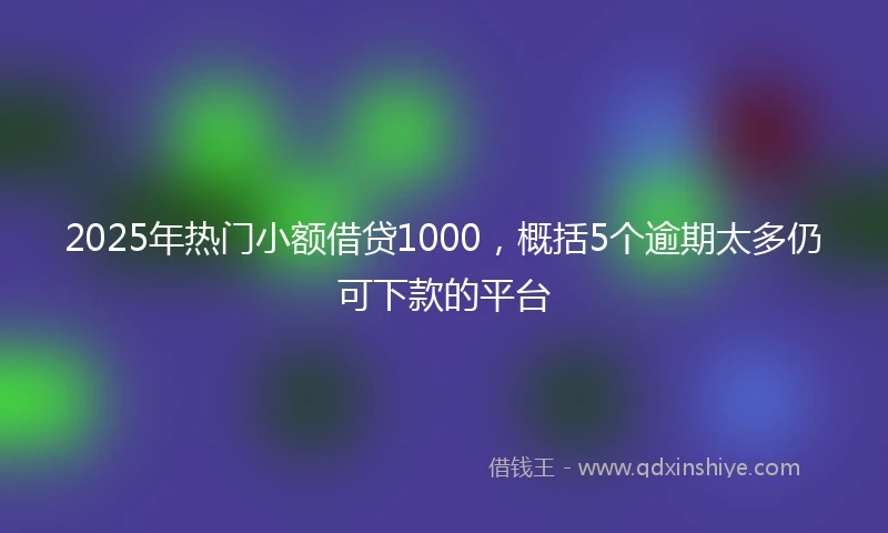 2025年热门小额借贷1000，概括5个逾期太多仍可下款的平台
