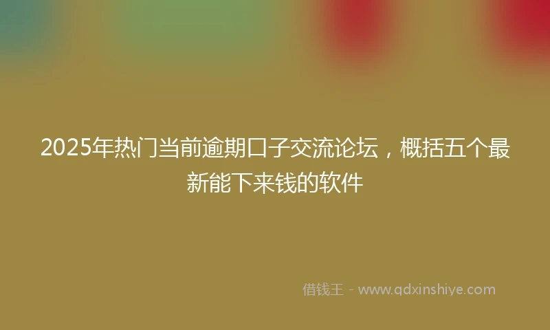 2025年热门当前逾期口子交流论坛，概括五个最新能下来钱的软件