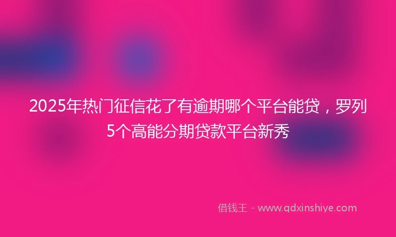 2025年热门征信花了有逾期哪个平台能贷，罗列5个高能分期贷款平台新秀