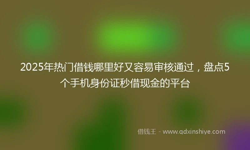 2025年热门借钱哪里好又容易审核通过，盘点5个手机身份证秒借现金的平台