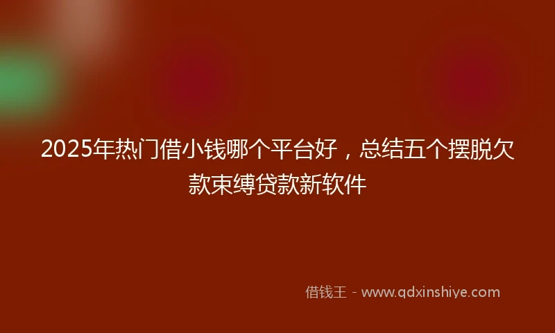 2025年热门借小钱哪个平台好，总结五个摆脱欠款束缚贷款新软件