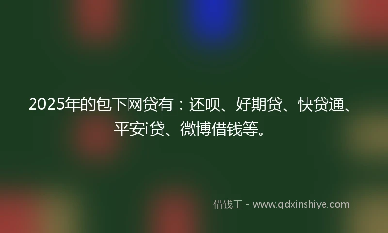 2025年的包下网贷有：还呗、好期贷、快贷通、平安i贷、微博借钱等。