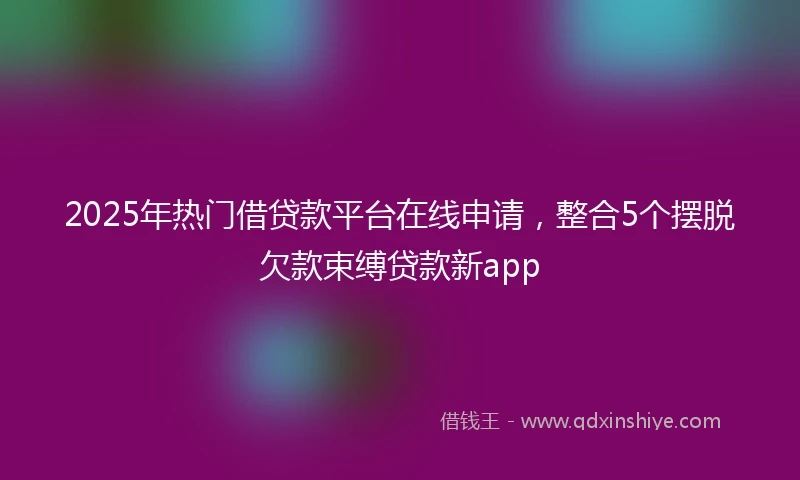 2025年热门借贷款平台在线申请，整合5个摆脱欠款束缚贷款新app