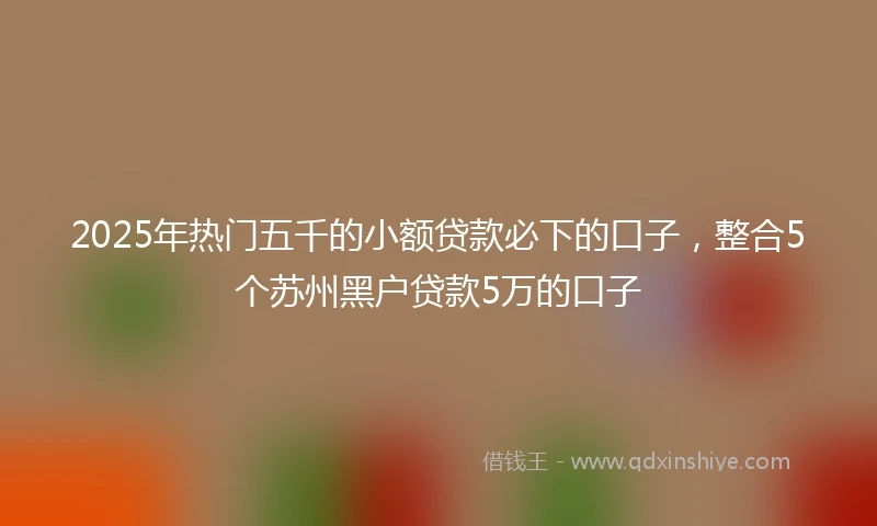 2025年热门五千的小额贷款必下的口子，整合5个苏州黑户贷款5万的口子