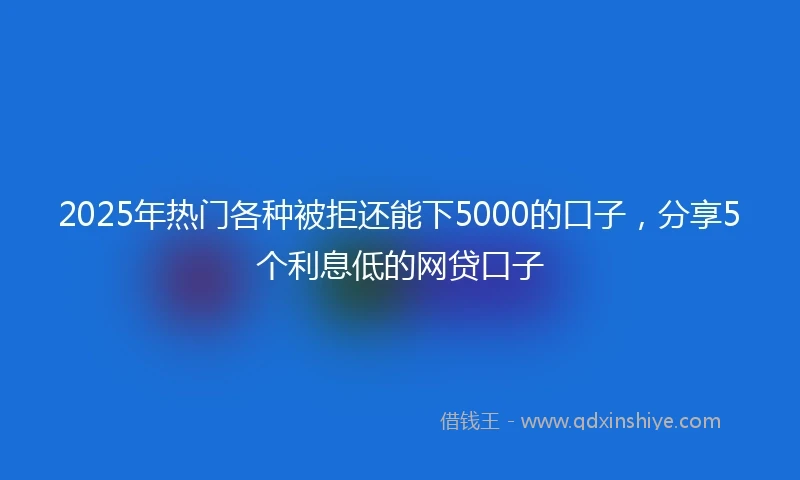 2025年热门各种被拒还能下5000的口子,分享5个利息低的网贷口子