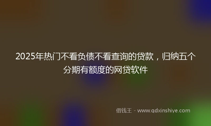 2025年热门不看负债不看查询的贷款，归纳五个分期有额度的网贷软件