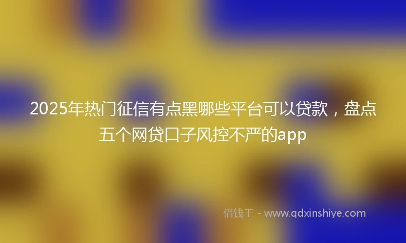 2025年热门征信有点黑哪些平台可以贷款，盘点五个网贷口子风控不严的app