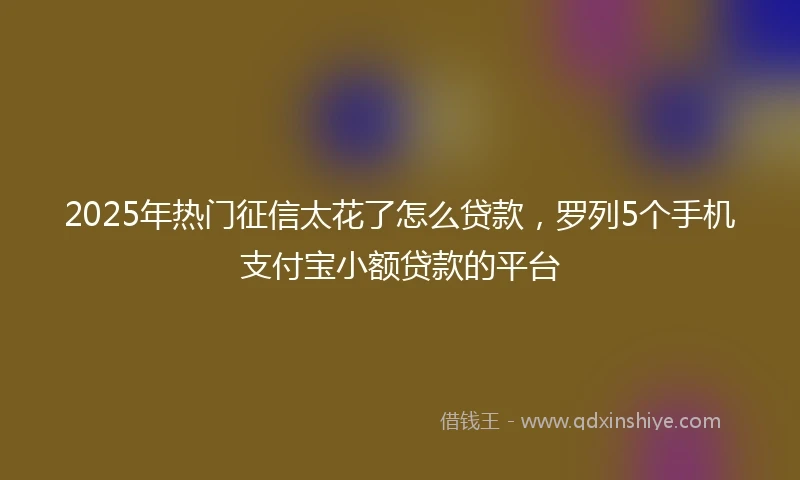 2025年热门征信太花了怎么贷款，罗列5个手机支付宝小额贷款的平台