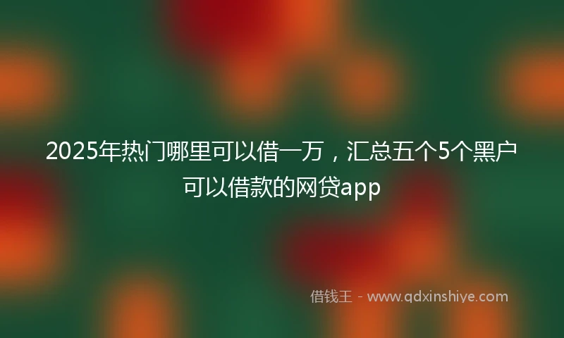 2025年热门哪里可以借一万，汇总五个5个黑户可以借款的网贷app