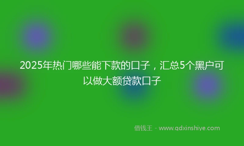 2025年热门哪些能下款的口子，汇总5个黑户可以做大额贷款口子