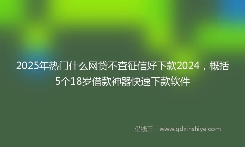2025年热门什么网贷不查征信好下款2024，概括5个18岁借款神器快速下款软件