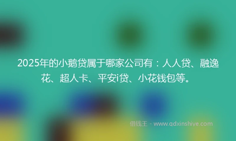 2025年的小鹅贷属于哪家公司有：人人贷、融逸花、超人卡、平安i贷、小花钱包等。