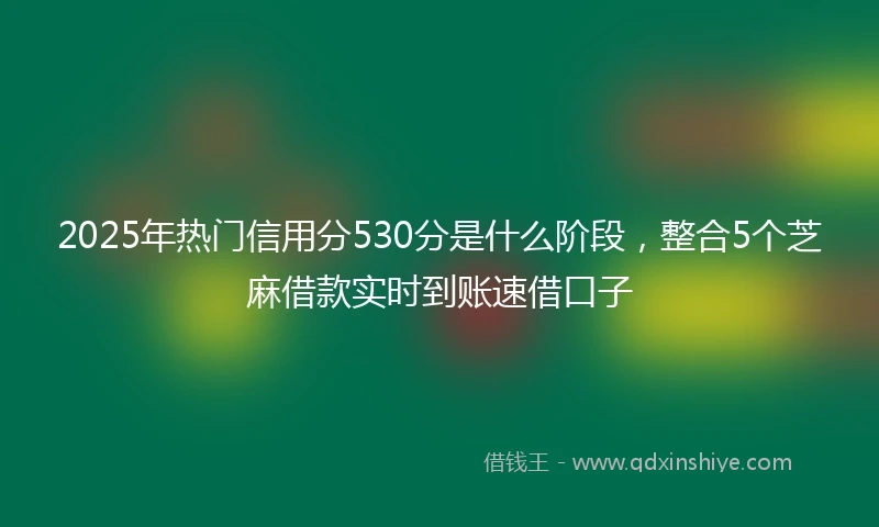 2025年热门信用分530分是什么阶段，整合5个芝麻借款实时到账速借口子