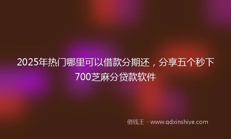 2025年热门哪里可以借款分期还，分享五个秒下700芝麻分贷款软件