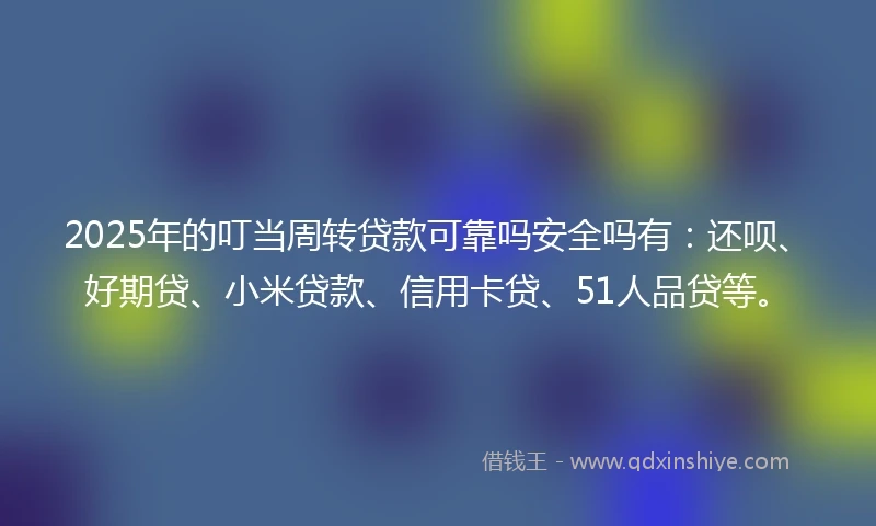 2025年的叮当周转贷款可靠吗安全吗有：还呗、好期贷、小米贷款、信用卡贷、51人品贷等。