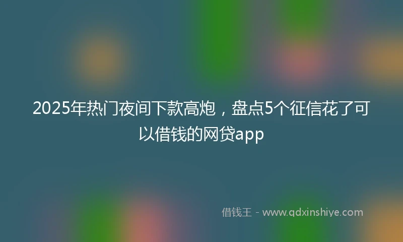 2025年热门夜间下款高炮，盘点5个征信花了可以借钱的网贷app