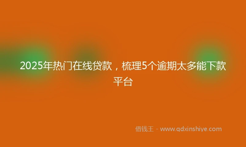 2025年热门在线贷款，梳理5个逾期太多能下款平台