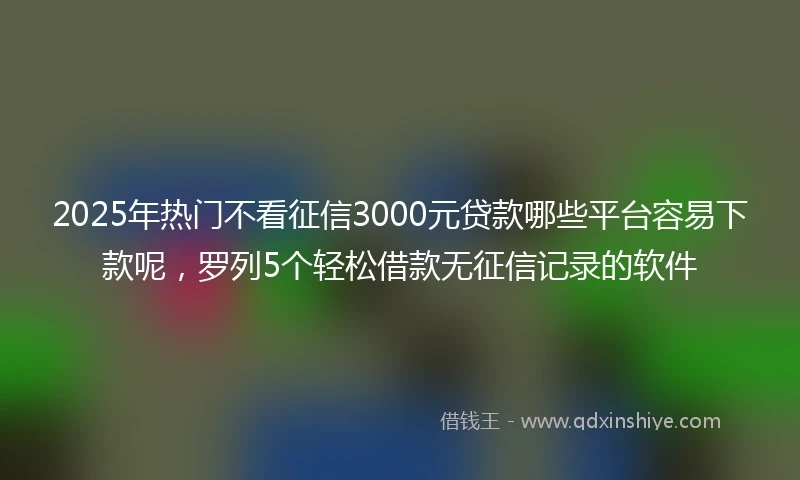 2025年热门不看征信3000元贷款哪些平台容易下款呢，罗列5个轻松借款无征信记录的软件