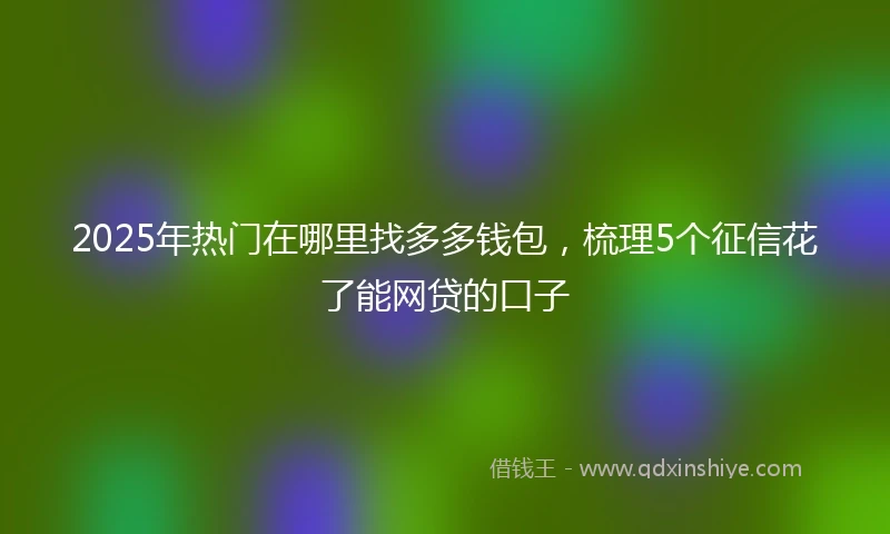 2025年热门在哪里找多多钱包，梳理5个征信花了能网贷的口子