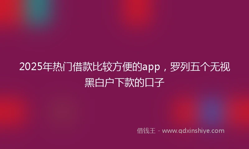 2025年热门借款比较方便的app，罗列五个无视黑白户下款的口子