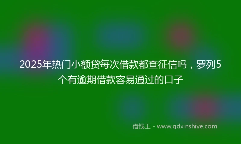 2025年热门小额贷每次借款都查征信吗，罗列5个有逾期借款容易通过的口子