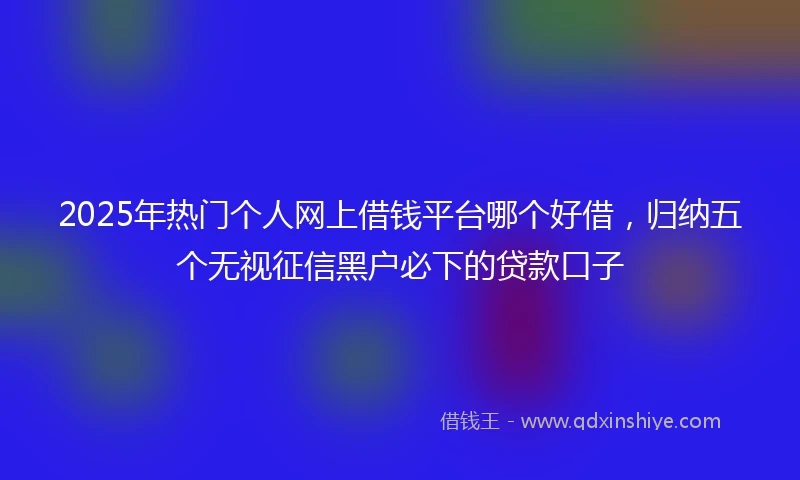 2025年热门个人网上借钱平台哪个好借，归纳五个无视征信黑户必下的贷款口子