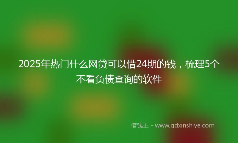 2025年热门什么网贷可以借24期的钱，梳理5个不看负债查询的软件