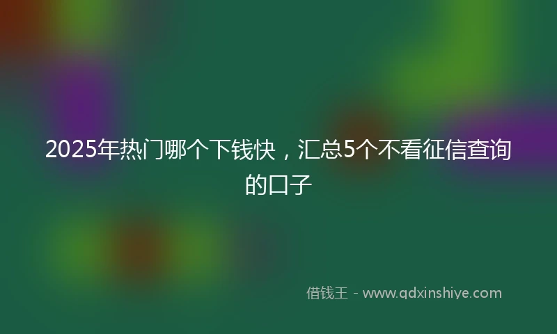 2025年热门哪个下钱快，汇总5个不看征信查询的口子