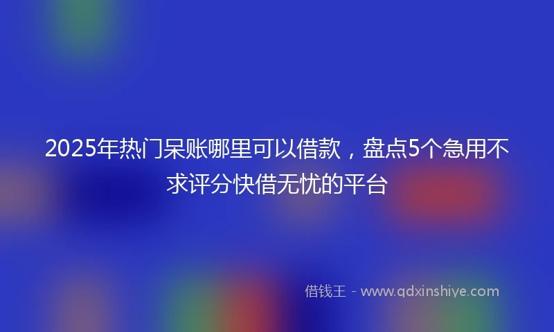 2025年热门呆账哪里可以借款，盘点5个急用不求评分快借无忧的平台