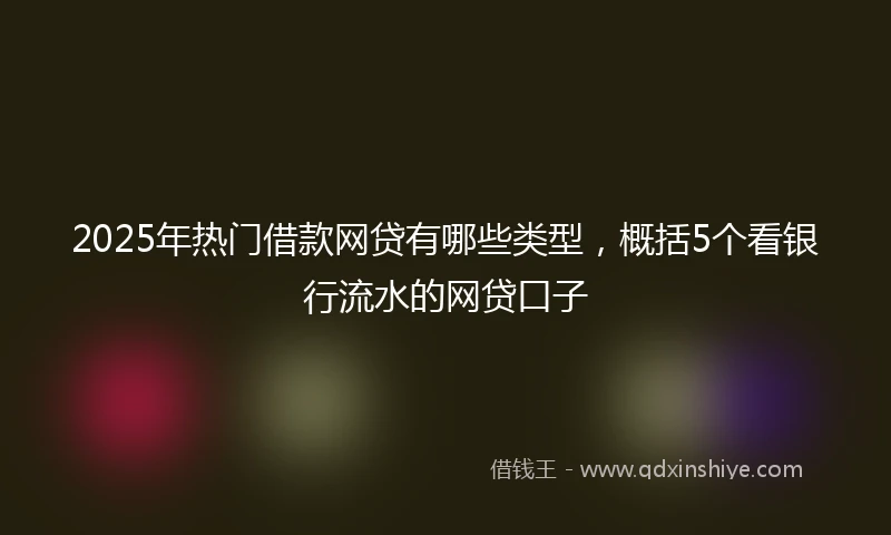 2025年热门借款网贷有哪些类型，概括5个看银行流水的网贷口子