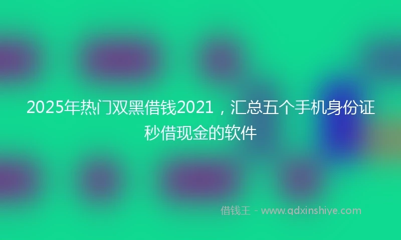 2025年热门双黑借钱2021，汇总五个手机身份证秒借现金的软件