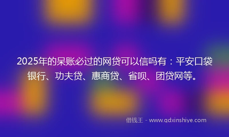 2025年的呆账必过的网贷可以信吗有：平安口袋银行、功夫贷、惠商贷、省呗、团贷网等。