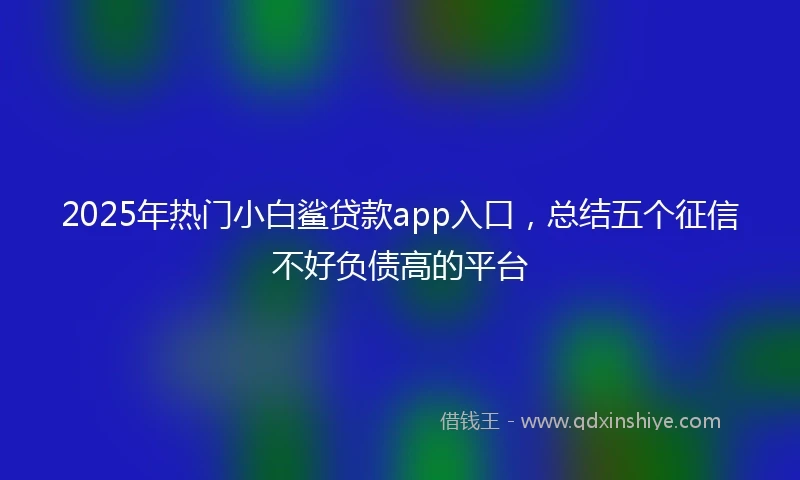2025年热门小白鲨贷款app入口，总结五个征信不好负债高的平台