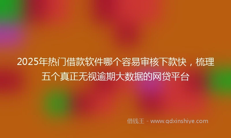 2025年热门借款软件哪个容易审核下款快，梳理五个真正无视逾期大数据的网贷平台