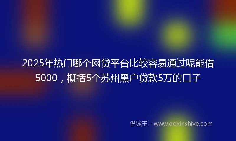 2025年热门哪个网贷平台比较容易通过呢能借5000，概括5个苏州黑户贷款5万的口子