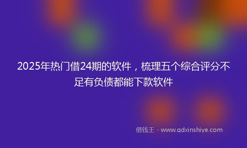 2025年热门借24期的软件，梳理五个综合评分不足有负债都能下款软件