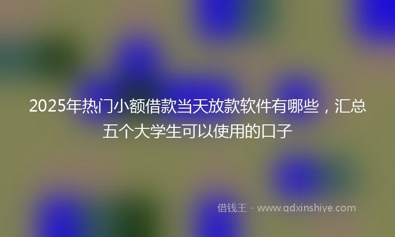 2025年热门小额借款当天放款软件有哪些，汇总五个大学生可以使用的口子