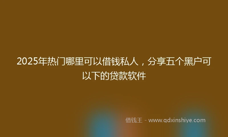 2025年热门哪里可以借钱私人，分享五个黑户可以下的贷款软件