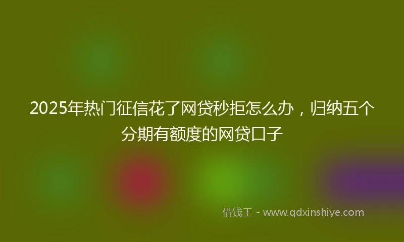 2025年热门征信花了网贷秒拒怎么办，归纳五个分期有额度的网贷口子