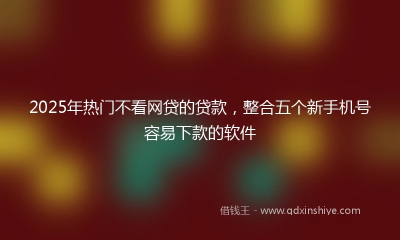 2025年热门不看网贷的贷款，整合五个新手机号容易下款的软件